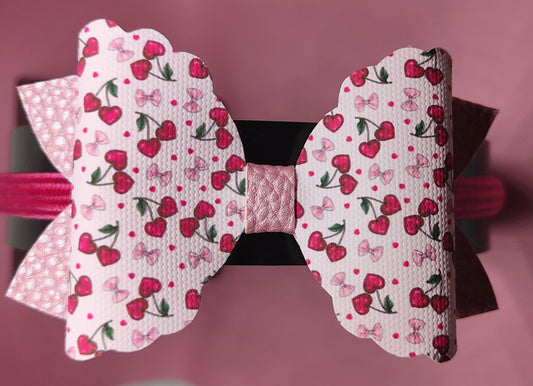 Handmade Cherry Bow Headband