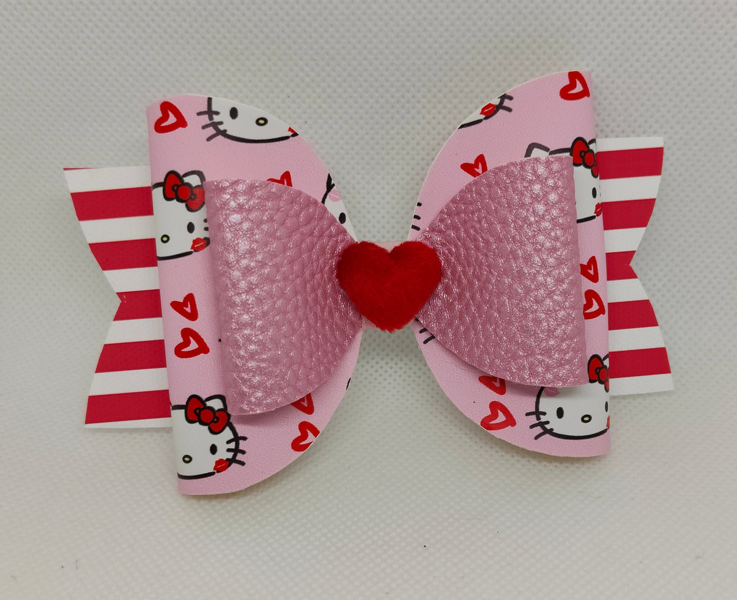 Kitty Print Hair Bow Clip – 4 Inch