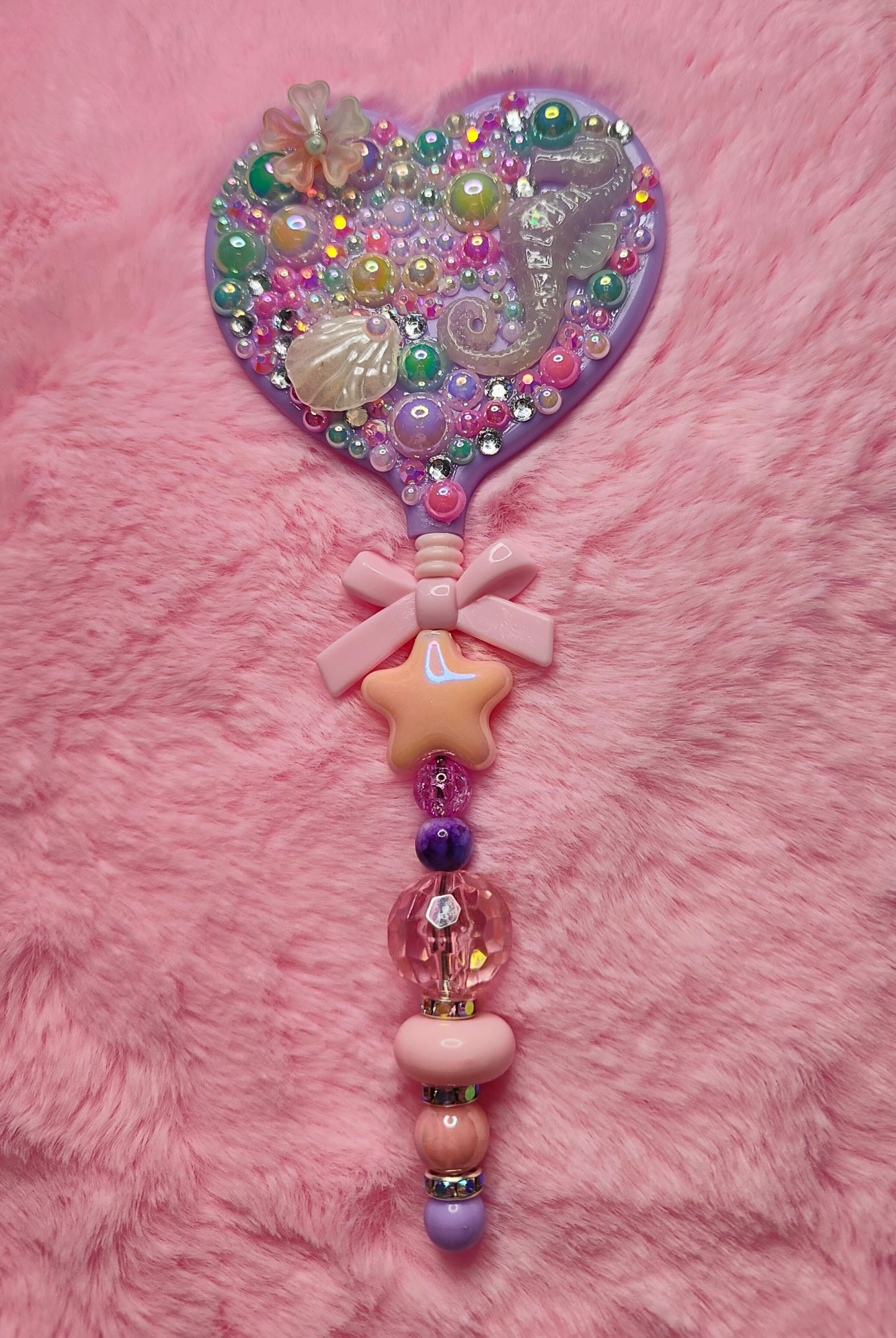 Beadable Heart Shaped Mirror with hand applied gems