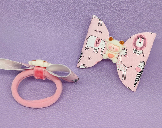 Handmade Farm Animal Bow Bobbles – Set of 2