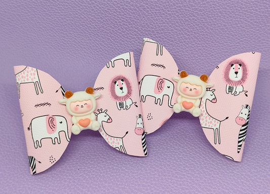 Handmade Farm Animal Bow Bobbles – Set of 2