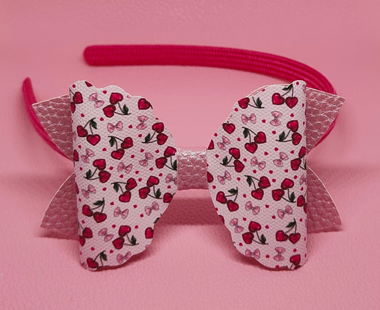 Handmade Cherry Bow Headband