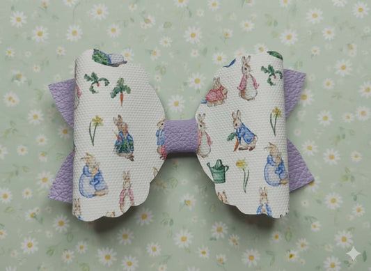 Peter Rabbit Scalloped Hair Bow On Clip, 4 inches 🎀