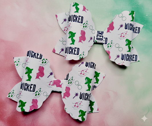 Wicked Duo. Handcrafted Faux Leather Bow Set