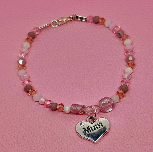 Handmade Ladies Mum Charm Bracelet